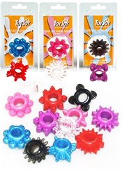 Toy Joy Super Jelly Teasing Tickler Display - Prism Colors - Pack de 12 Cockrings