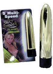  (inconnue) Slim Line Or/Blanc/Violet Mini - Silky Smooth Plastic Vibrator